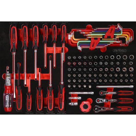 Jeu de clés à douille et de tournevis 1/4" dans insert en mousse, 105 pcs KS Tools (1/2)