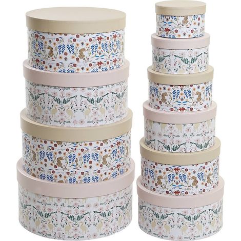Boîte de rangement motif floral multicolore élégant - Jaunes vives avec motifs floraux et faune