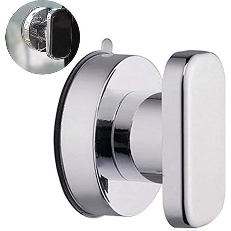 Poignée ventouse puissante pour douche, poignée à ventouse pour porte coulissante de toilettes, poignée murale de salle de bain, fixation sans perçage, pack de 1, PVC blanc. (1/4)