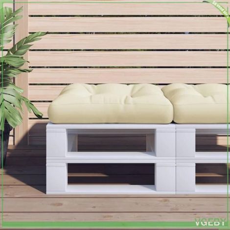 360449 Coussin de palette crème 60x60x12 cm tissu (1/5)