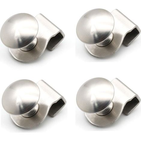Ensemble de 4 poignées de porte en verre Clipper de 5 à 6 mm avec poignée en acier inoxydable, bouton de traction, sans perçage, pour la maison, le bureau, les armoires et les meubles (1/5)