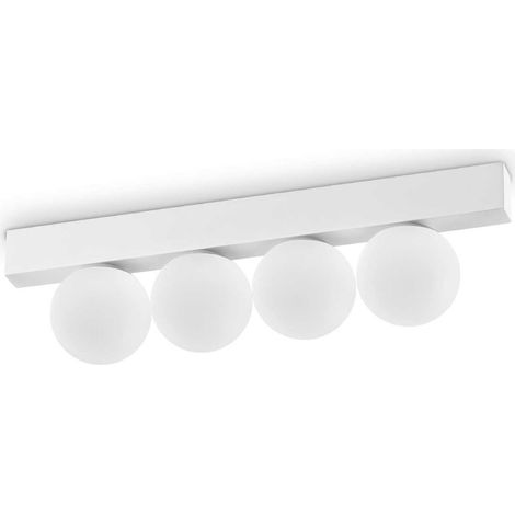 Ideal Lux PING PONG 4-flammige Kugel-Deckenleuchte, Weiß, 1000 lm, 3000 K