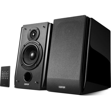 Enceintes de bibliothèque Paire 2.0 Actives d'enceintes Bluetooth stéréo HiFi avec ampli et Sortie Subwoofer idéale pour Home cinéma, PC et téléphone (1/5)