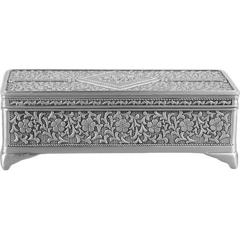 Boîte à Bijoux Rectangulaire Vintage Style Européen pour Rangement de Bagues, Boucles d'Oreilles et Bijoux (1/5)