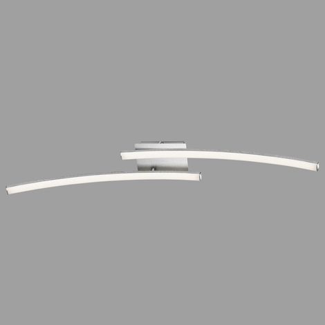 Plafonnier LED, Plafonnier à 2 Éclairages, 700 Lumens, 3 000 Kelvin (Blanc Chaud), 9 Watt, Couleur Aluminium, 780 x 100 x 107 mm (Lxlxh) (1/5)