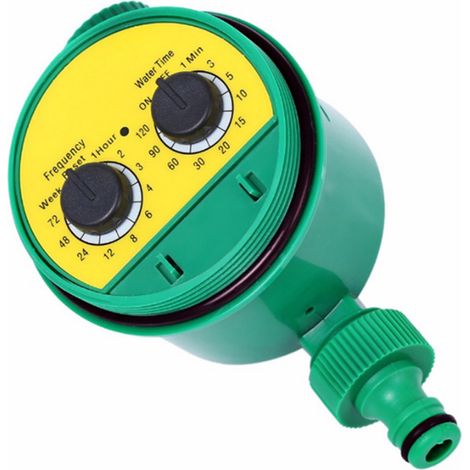 Temporizador de riego automático con dos diales analógicos para grifo de riego electrónico de jardín. (1/2)