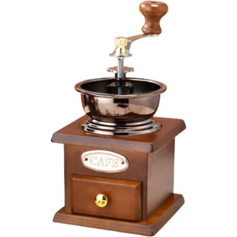 Moulin à café manuel vintage en bois - Réglage de grossièreté - Pour la maison, la cuisine, le bureau, le camping et les voyages (1/4)