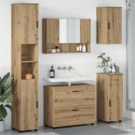 Bathroom Furniture Set 5 pcs Artisan Oak vidaXL (1/5)