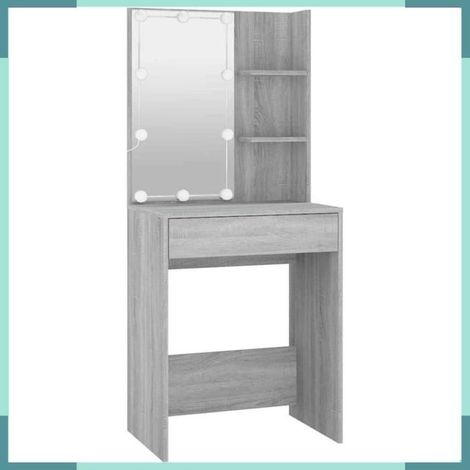 820443 Coiffeuse avec LED sonoma gris 60x40x140 cm (1/5)