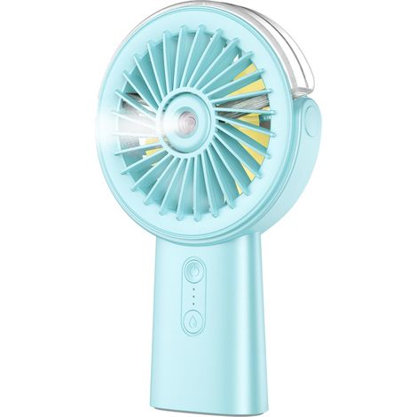 Ventilateur brumisateur 2 en 1, portable et de bureau  3 vitesses, 4000 mAh, orientable à 90° – Idéal pour les enfants, les personnes âgées, les femmes et pour les voyages/la maison (1/5)