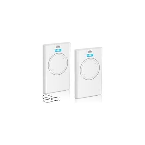 Lot de 2 télécommandes pour ouvre-porte de garage 433,92 MHz - Compatible avec XT2 433 SLH LR - 2 canaux - Blanc (1/4)