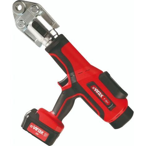 Virax – Presse à sertir électro-hydraulique 18V 3Ah 253263 – 32 kN avec tête pivotante 360° – Cycle de sertissage rapide 5 sec – Batterie Li-Ion résistante (1/5)