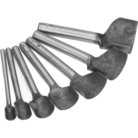 Lot de 7 empêche-cercle demi-rond acier outil pour découpe bord de sangle cuir artisanat 10 à 40 mm (1/5)