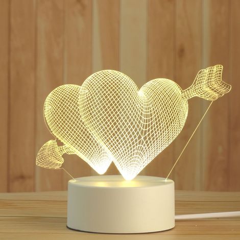Lampe LED 3D - Illusion Visuelle - Décoration Nuit Chambre Enfant - Luminaire Atmosphérique - 9,2 x 16 cm - 1 Pièce