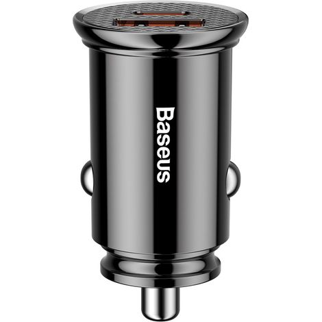 Baseus Circular PPS Smart-Autoladegerät mit USB Quick Charge 4.0 QC 4.0 und USB-C PD 3.0 SCP-Anschlüssen schwarz (CCALL-YS01)