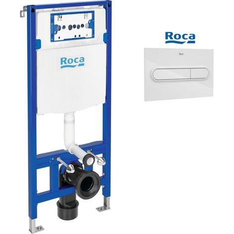Bastidor ROCA Duplo One, pack cisterna empotrada y pulsador PL1 blanco brillo (1/3)