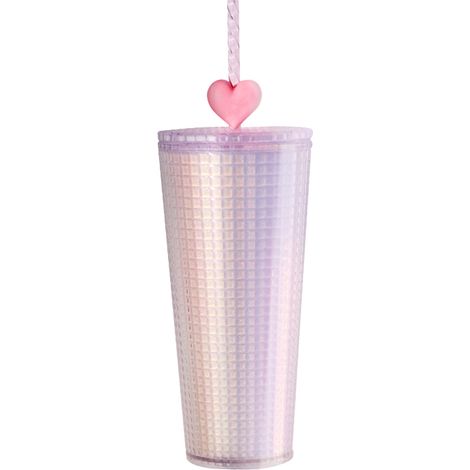 Bouteille scintillante double paroi avec paille, forme cœur, grande capacité, couvercle large, papier brillant (1/5)