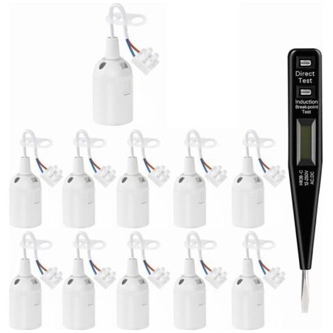 11Pcs douille E27 blanc, E27 rénovation Douille, 250V 4A douille de lampe avec câble, Douille de Chantier, convertisseur Baï (1/5)