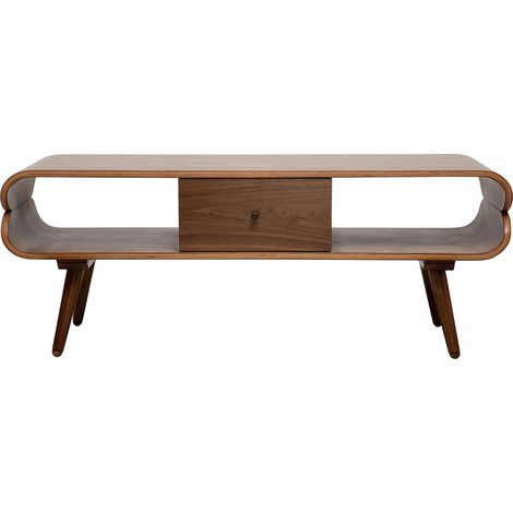 TV-Schrank mit Ablagefächern aus dunklem Holz B 132 cm TAKLA