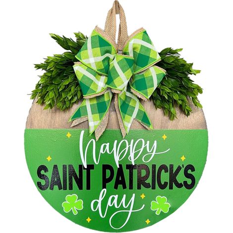 Panneau Decoratif En Bois Pour La Porte, Theme Saint Patrick (1/2)