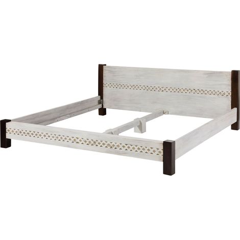 CASTLE-ANTIK 402 Letto matrimoniale in legno di acacia / mango - cerato 160x200