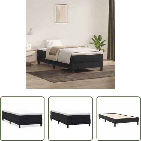 vidaXL Matelas - Sommier à lattes de lit sans matelas noir 80x220 cm velours (1/5)