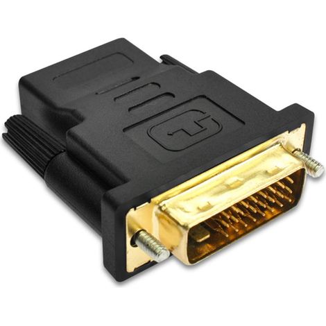 1 Adaptateur DVI vers HDMI, Connecteur DVI mâle 24+1, Port HDMI femelle 1080P, Pour écran TV projecteur (1/4)