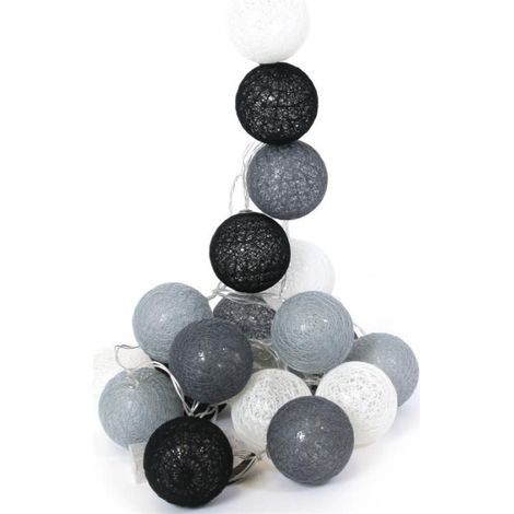 Guirlande Lumineuse à Led "20 Boules" 372cm Noir (1/2)