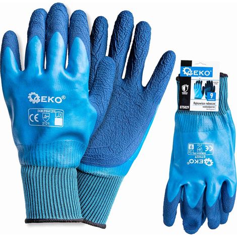 Wasserdichte Arbeitshandschuhe Größe 9 /Polyester - Latex/ (12/120) (1/5)
