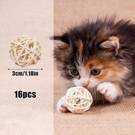 balles en rotin - Jouet à mâcher pour perruches, hamsters, lapins - Accessoires de décoration DIY (1/4)