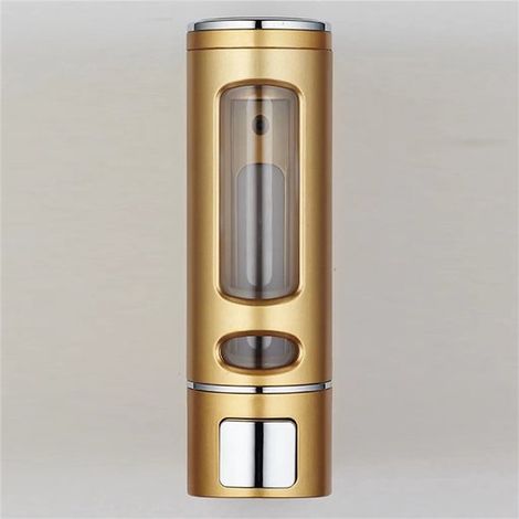 Dispensador de jabón, Bomba de jabón de pared, De pie y recargable, 9060220 mm, Dorado, ABS, Bomba de jabón independiente, Baño, Ducha, 400 ml (1/5)