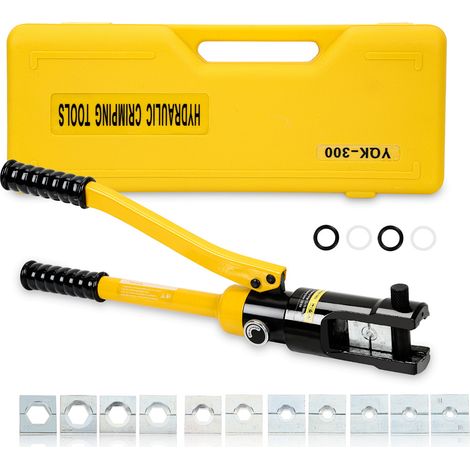 Randaco Hydraulische Crimpzange Quetschzange Presszange für Kabelschuhe Kupfer Rohr Verbundrohr Bremsleitung Set Handzange (1/5)
