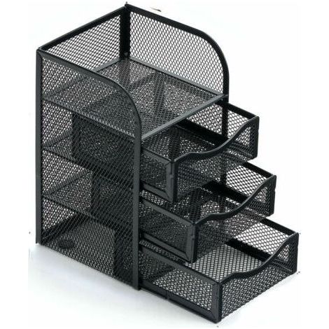 Desktop Storage Box, Office, School, Home, Daily Supplies, Wrought Iron Pen Holder (1/4)