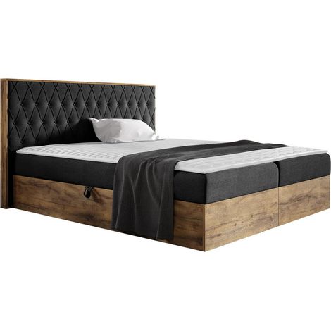 Lit boxspring Navis II, Twist 23, Continental, Double, 200x200, Tissu, Disponible, 208x208x103cm