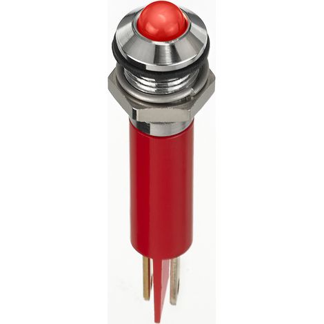 Voyant LED lumineux Rouge RS PRO, dia. 8mm, 2V c.c., IP67 ( Prix pour 1 )