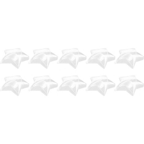 Lot de 10 boules gonflables transparentes de 80 mm en plastique, décorations en forme d'étoile pour sapins de Noël et fêtes, gris et noir. (1/3)
