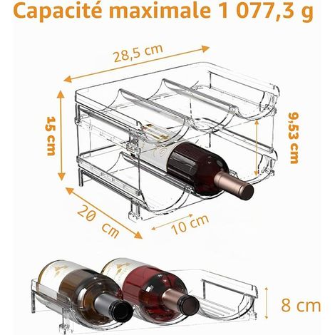 Fridge Bottle Holder, Wine Storage, Plastic Rack for Kitchen Cabinets, Fridges (1/3)