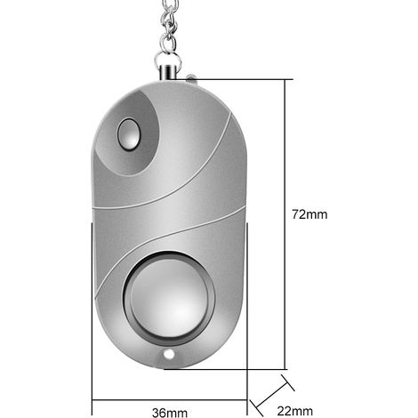 Persönliche Schutzsirene – Sicherheitsalarm für Frauen, Kinder und Senioren mit LED-Taschenlampe, 120–130 dB, silberfarbenes ABS-Gehäuse, 1 Stück (1/4)