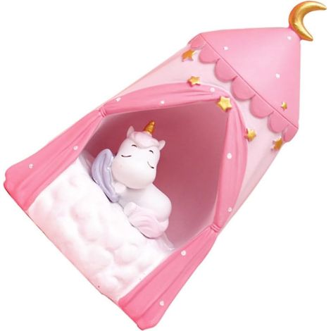 Veilleuse Licorne Cartoon Résine Lampe de Nuit Luminieuse (1/5)