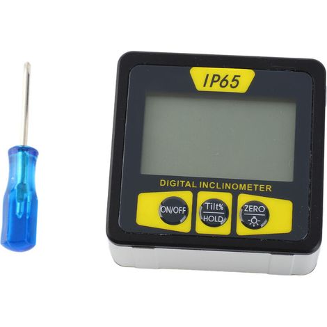 Jeffergarden Niveau à bulle numérique magnétique et inclinomètre, mini-inclinomètre polyvalent, écran LCD rétroéclairé, jauge d'angle, étanche IP65 (1/5)
