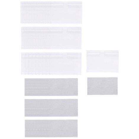 ÉTiquette de Prix Porte-éTiquette en Plastique Transparent 50 PièCes, Amovible avec Clip D'éTagèRe pour Bacs Rangement éTiquettes Panier (1/4)