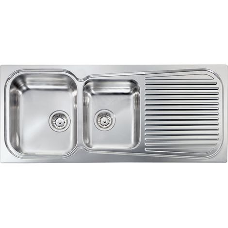 Lavello MATICO 116X50 2 vasche sinistre+ gocciolatoio ACCIAIO INOX (1/5)