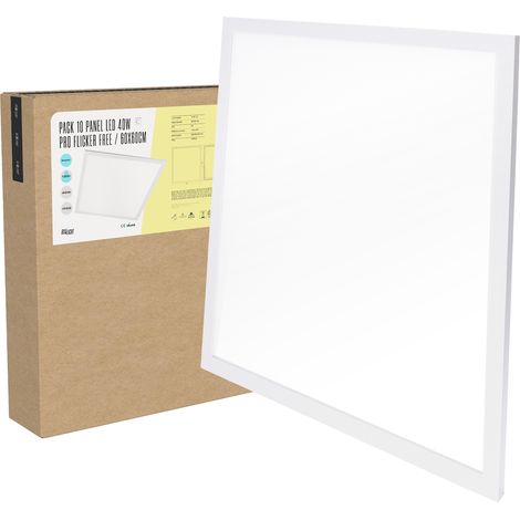 Paquet 10 LED-Panel 40W 4.000 Lm 6500ºK 60x60Cm PRO Flimmerfrei 60.000H [BX3-LPT59540WLIFUDCW] (1/5)