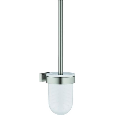 Ensemble de brosse de toilette ESSENTIALS CUBE Montage mural. Glas/Metal acier
