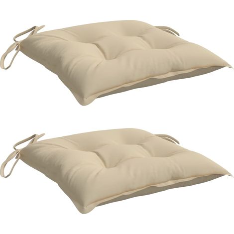 vidaXL Coussins de chaise lot de 2 beige 40x40x7 cm tissu oxford (1/5)
