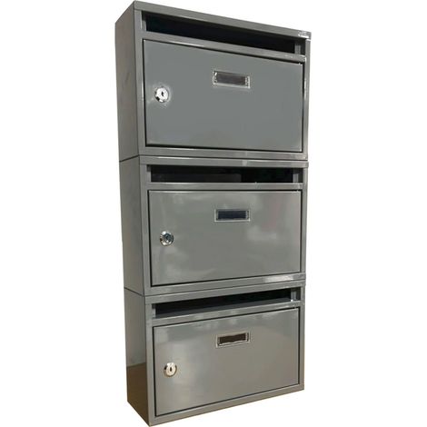 Cassetta postale condominiale modulare componibile posta buca lettere casa 3 posti verticale grigio 465ds
