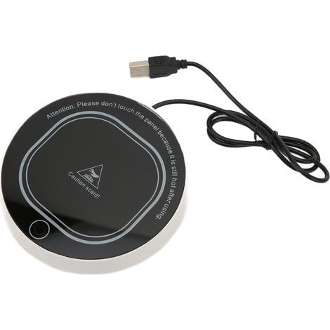 Chauffe-tasse USB intelligent - Tapis chauffant à température constante pour café, thé et lait - Noir (1/5)