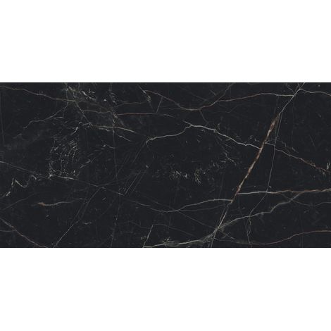 Carrelage effet Marbre Noir Scuro 120x60x0,9 cm Brillant Magnaro - Sol et mur intérieur (vendu par carton de 1,44 m²) - RO'MA CARRELAGE (1/4)