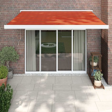 Auvent rétractable Store banne Marquise orange et marron 3,5x2,5m tissu et aluminium NDTN8394713 (1/5)