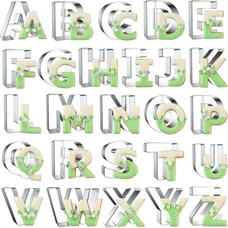 Emporte-pièces alphabet en acier inoxydable – L'accessoire indispensable pour vos pâtisseries de fêtes (26 pièces) (1/5)